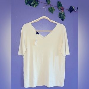 Talbots Ivory Knit Top